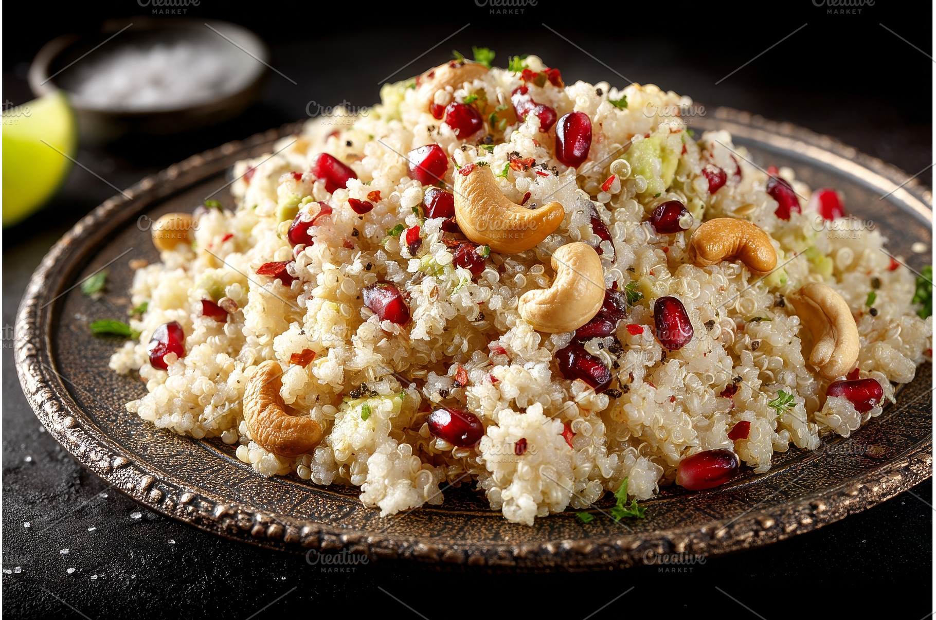 Top view of a vegan winter salad, a Food & Drink Photo by ZinetroN