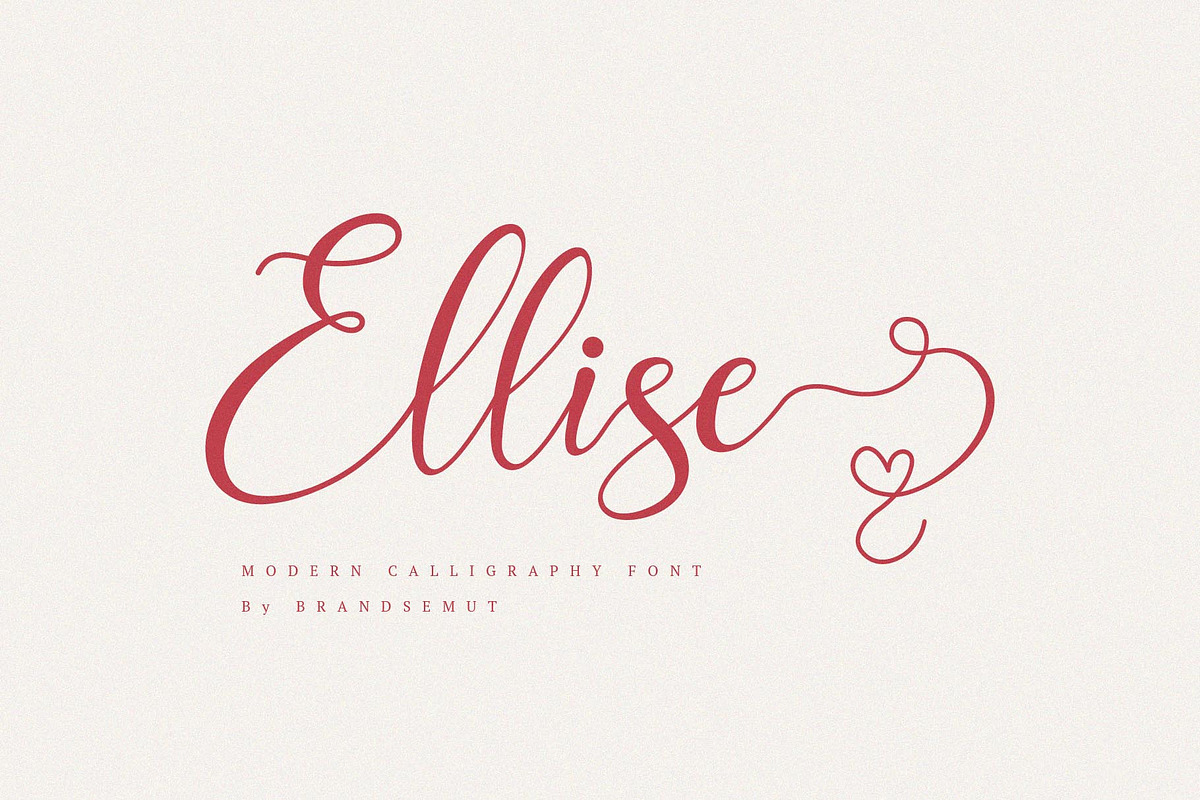 Ellise - Lovely Script Font, a Script Font by BrandSemut (Photo 10 of 11)