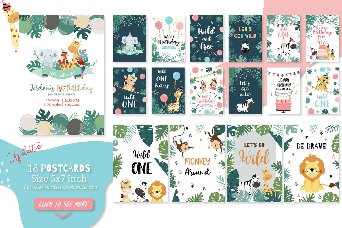 Cute safari set print and pattern, an Animal Illustration by Piixypeach (Photo 2 of 10)