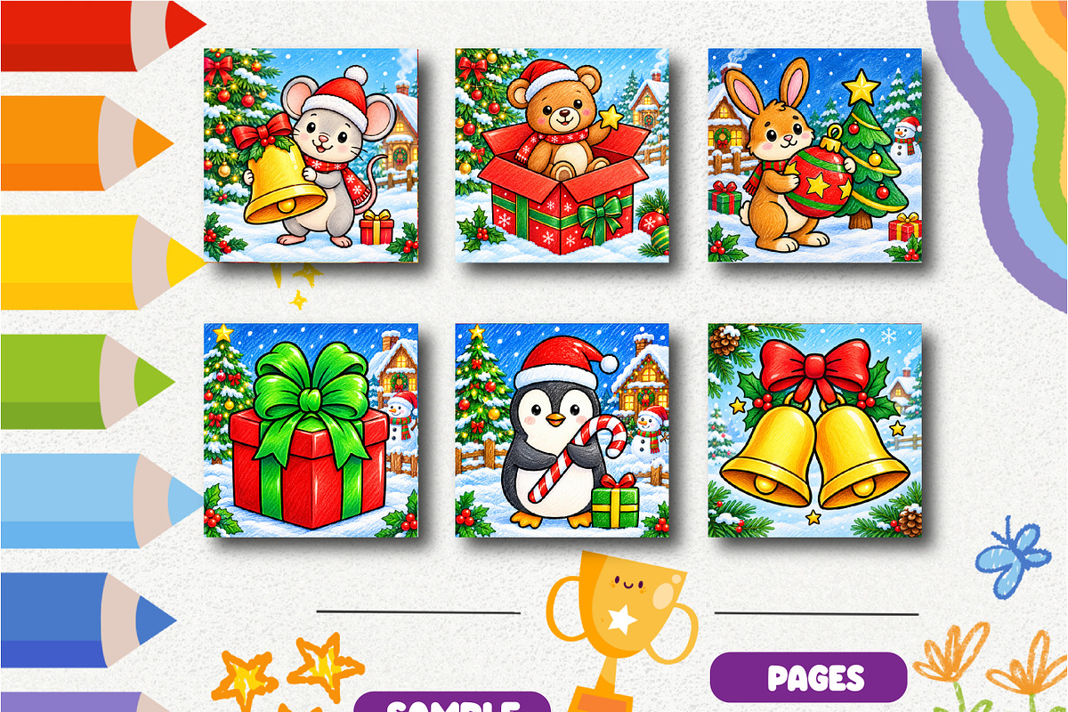 Christmas Tiny Celebrations Coloring, an Animal Illustration by Design Zone (Photo 2 of 5)