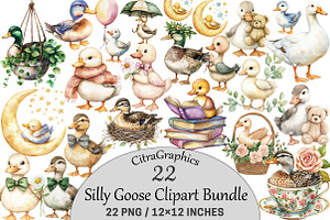 Silly Goose Clipart, an Illustration by CitraGraphics