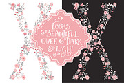 Pink & Grey Floral Alphabet Vectors, an Illustration by Amanda Ilkov (Thumbnail 4 of 5)