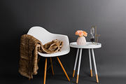White chair with Pink Roses and Hour, a Beauty & Fashion Photo by T&V Design Co. (Thumbnail 1 of 2)