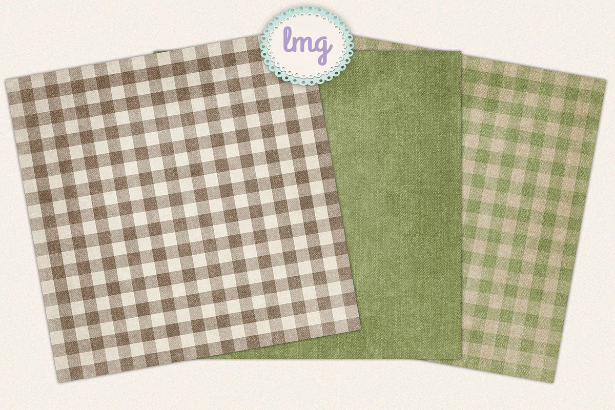 Country Gingham Scrapbook Papers, a Pattern Graphic by Lavender Mint Graphics (Photo 2 of 5)