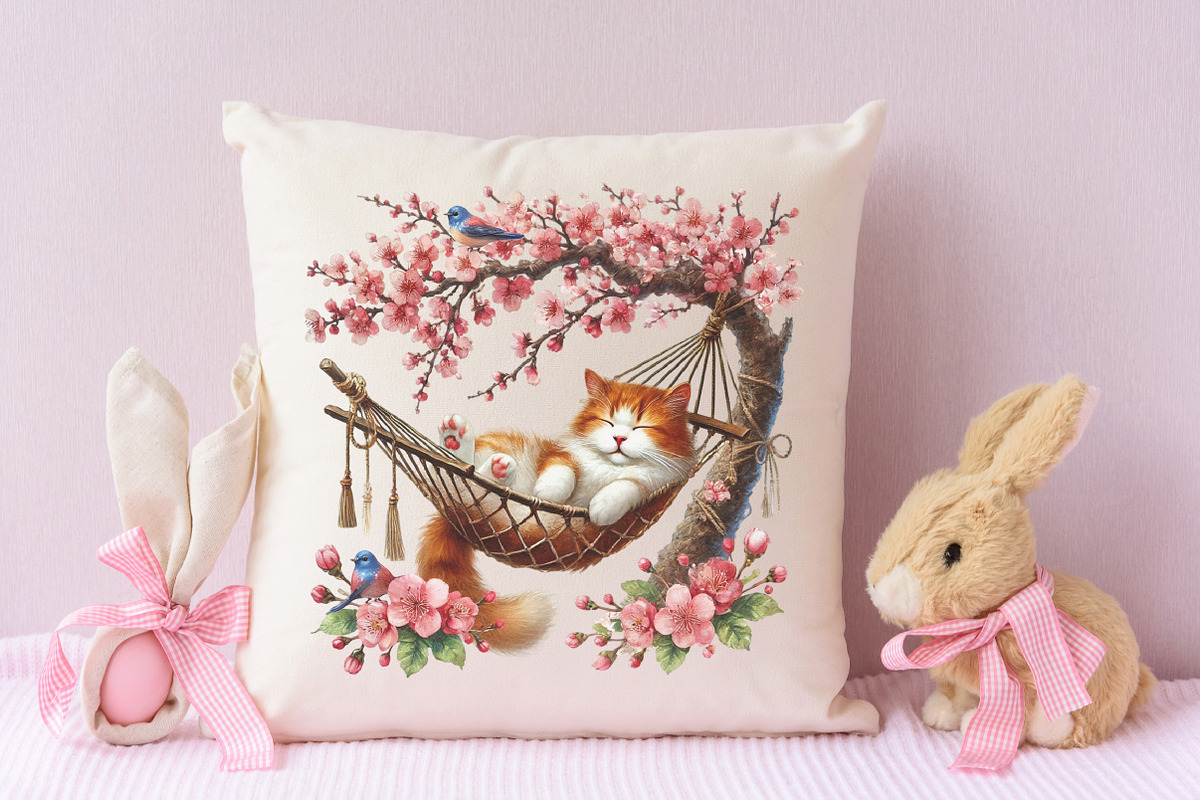 Spring Cats Sublimation Clipart, an Illustration by RobertsArt (Photo 2 of 7)