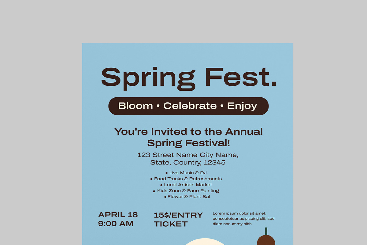 Spring Fest Flyer Template, a Flyer Template by MightyDesign (Photo 4 of 8)