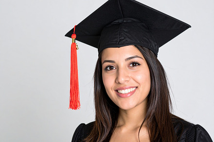 female student with graduation cap AI generated
