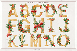 Golden Christmas Alphabets