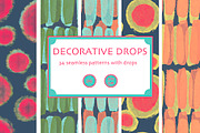 Decorative drops - 34 patterns, a Pattern Graphic by FER by Ekaterina Kazakova (Thumbnail 1 of 6)