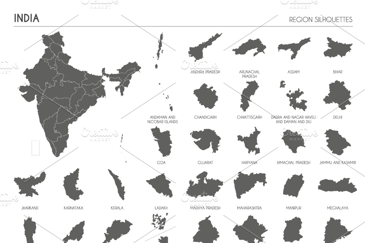 Region Silhouettes of 88 countries, an Education Illustration by asantosg (Photo 6 of 19)