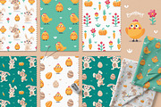 Cute Easter Bunny Clipart & Patterns, a Seasonal Illustration by Ejevyaka (Thumbnail 4 of 9)