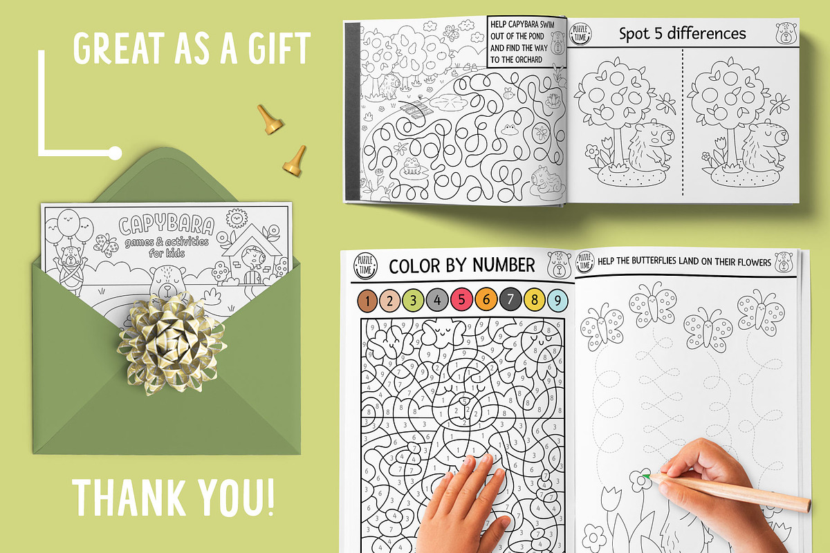 Capybara coloring games for kids, an Education Illustration by Lexi Claus (Photo 17 of 17)