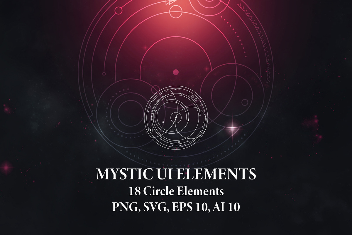 Mystic UI Elements, an Illustration by Olga Ryzychenko (Photo 1 of 4)