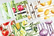 Veggie Garden with Stripes Pattern, a Pattern Graphic by Paper & Pattern Studio (Thumbnail 2 of 9)