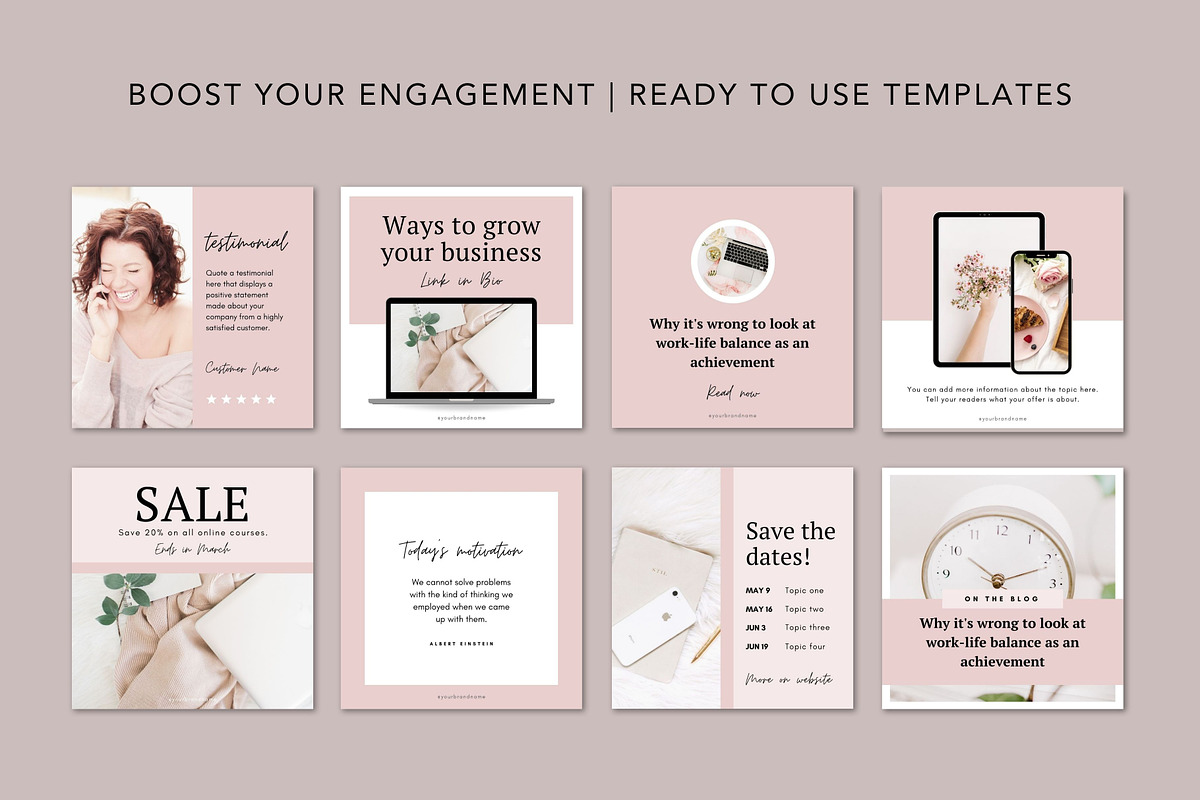 Amelia Instagram Templates Canva, a Social Media Template by DeeBeeDesign (Photo 3 of 10)