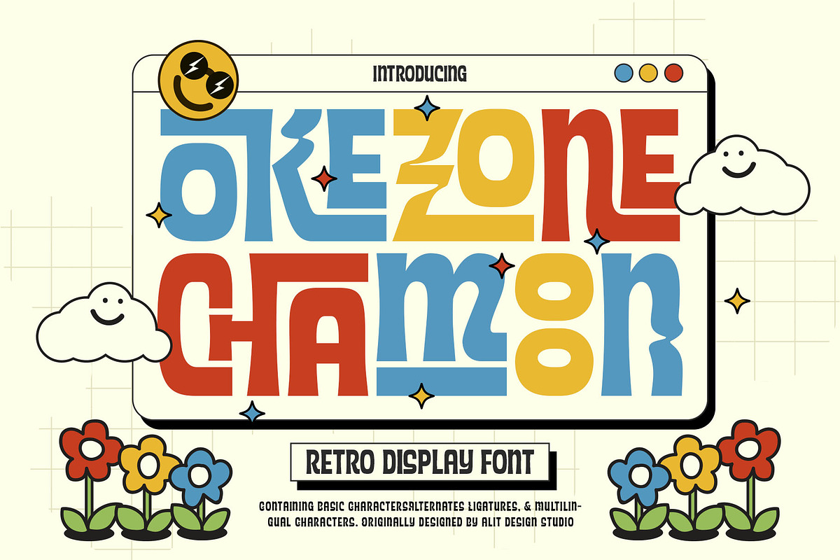 Okezone Chamoon Typeface, a Sans Serif Font by alit design (Photo 1 of 20)