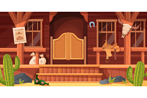 Cartoon western saloon. Wild west, an Object Illustration by Stock-Smart-Start