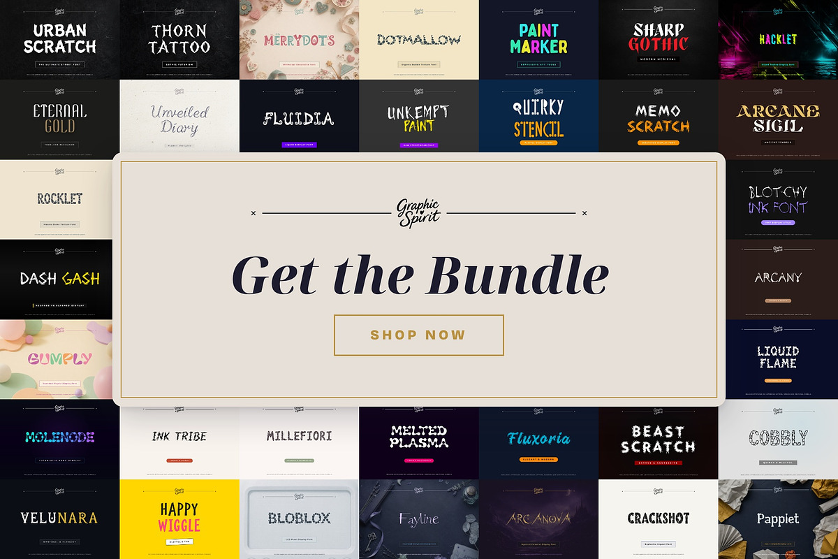 Decorative Fonts Bundle II 36 in 1, a Handwritten Font by Graphic Spirit (Photo 8 of 8)