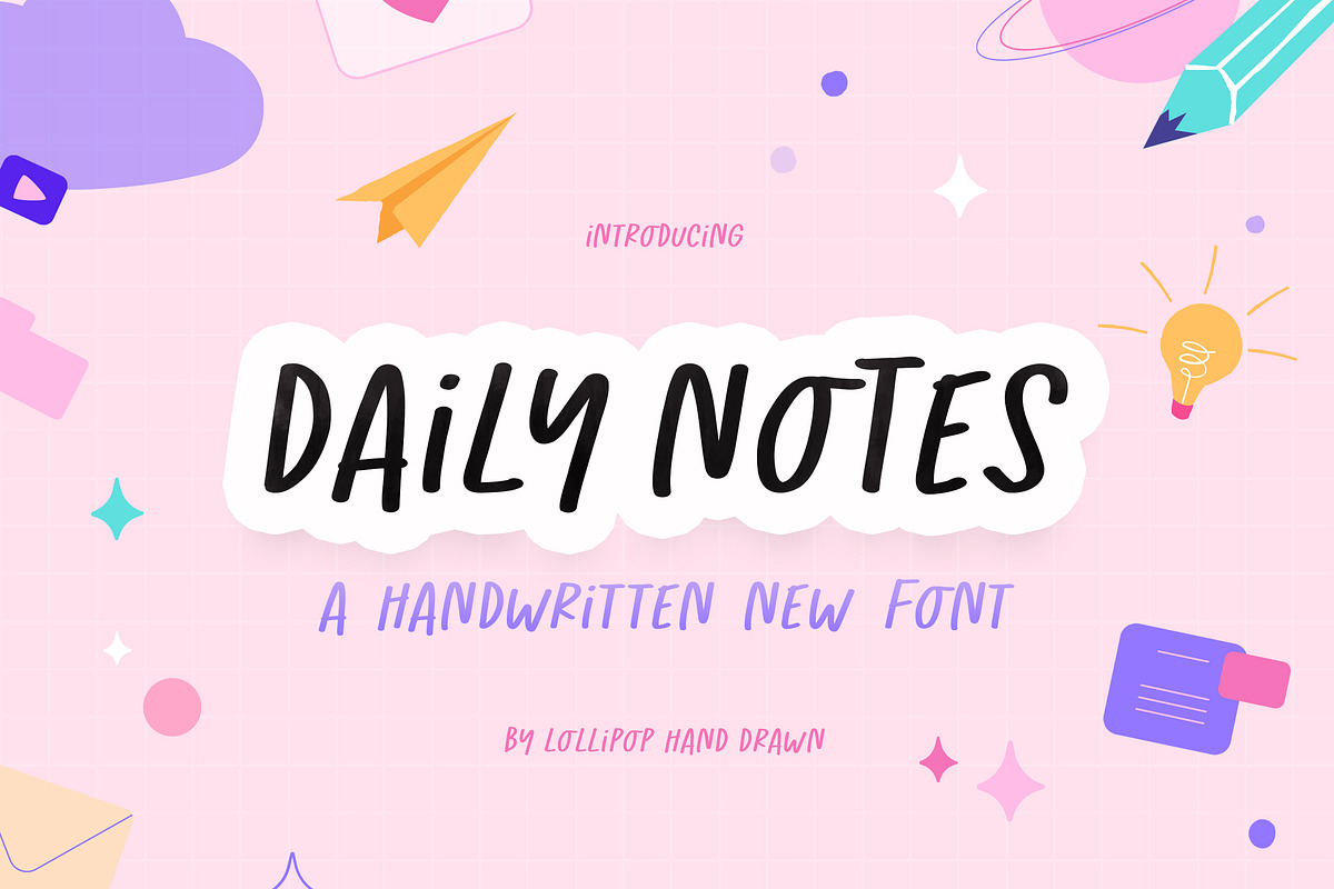 Daily Notes Font, a Sans Serif Font by Lollipop Hand Drawn (Photo 1 of 5)