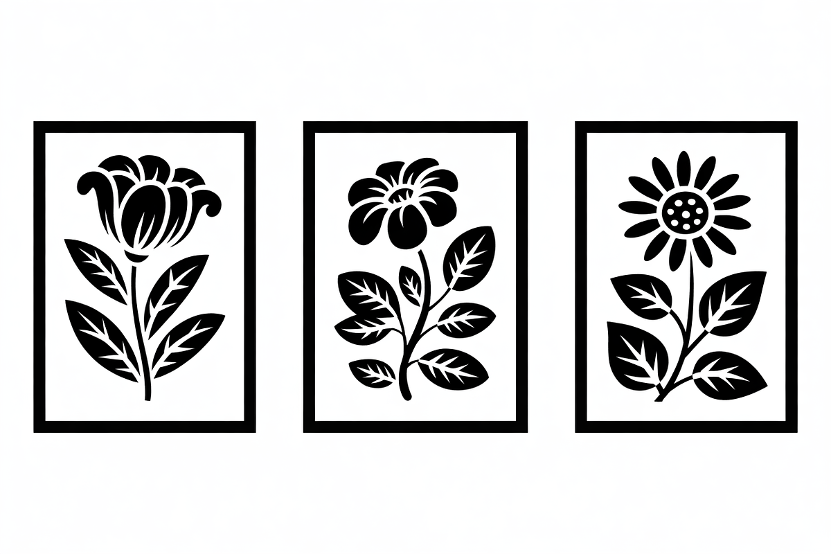 Minimal Flower Laser Cut Silhouette, an Illustration by Amazin_art (Photo 6 of 11)
