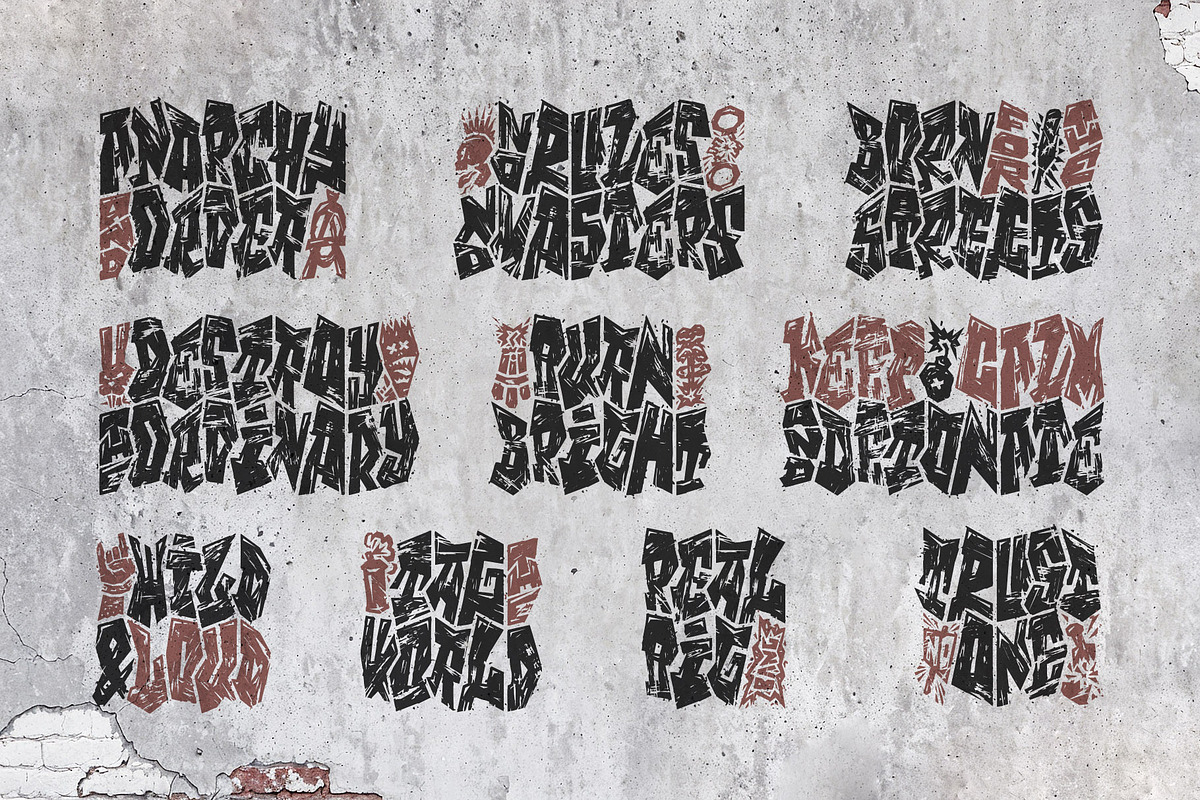 Vandal Crew Creative Lettering Font, a Symbol Font by Gleb Guralnyk (Photo 8 of 13)