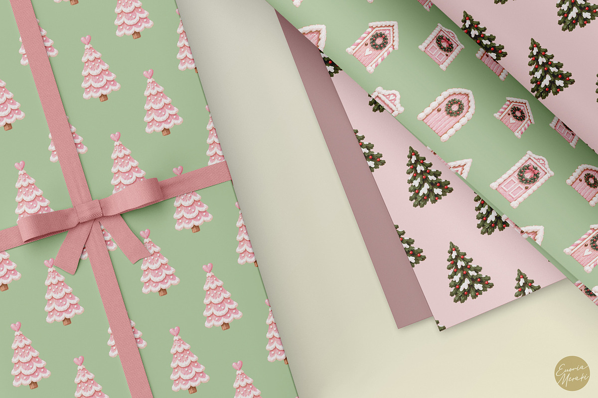 Pink Gingerbread Seamless Patterns, a Pattern Graphic by Euonia Meraki (Photo 10 of 11)