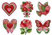 Valentine's Embroidery Clipart, an Illustration by Dream Creation (Thumbnail 2 of 7)
