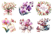 Orchid Mother's Day Clipart Bundle., a Graphic by CitraGraphics (Thumbnail 2 of 4)