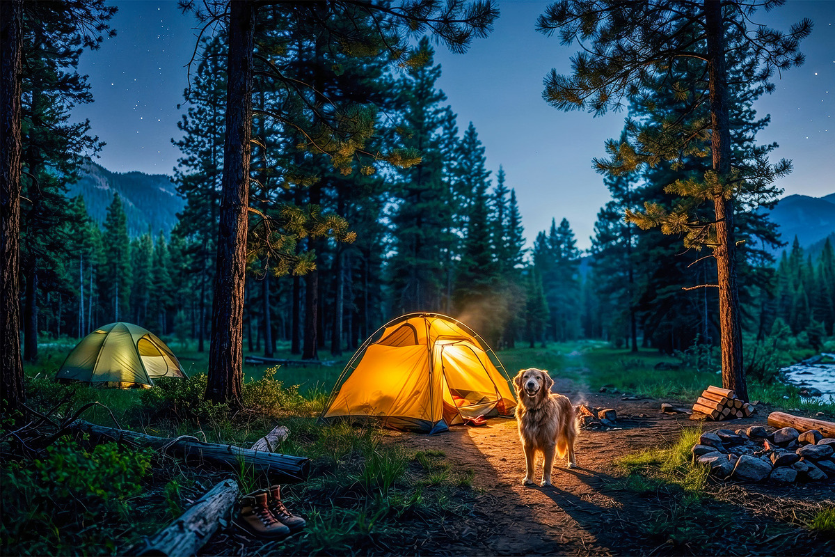 Camping Dog Forest Adventures, an Animal Illustration by StockVerse Creative (Photo 3 of 4)