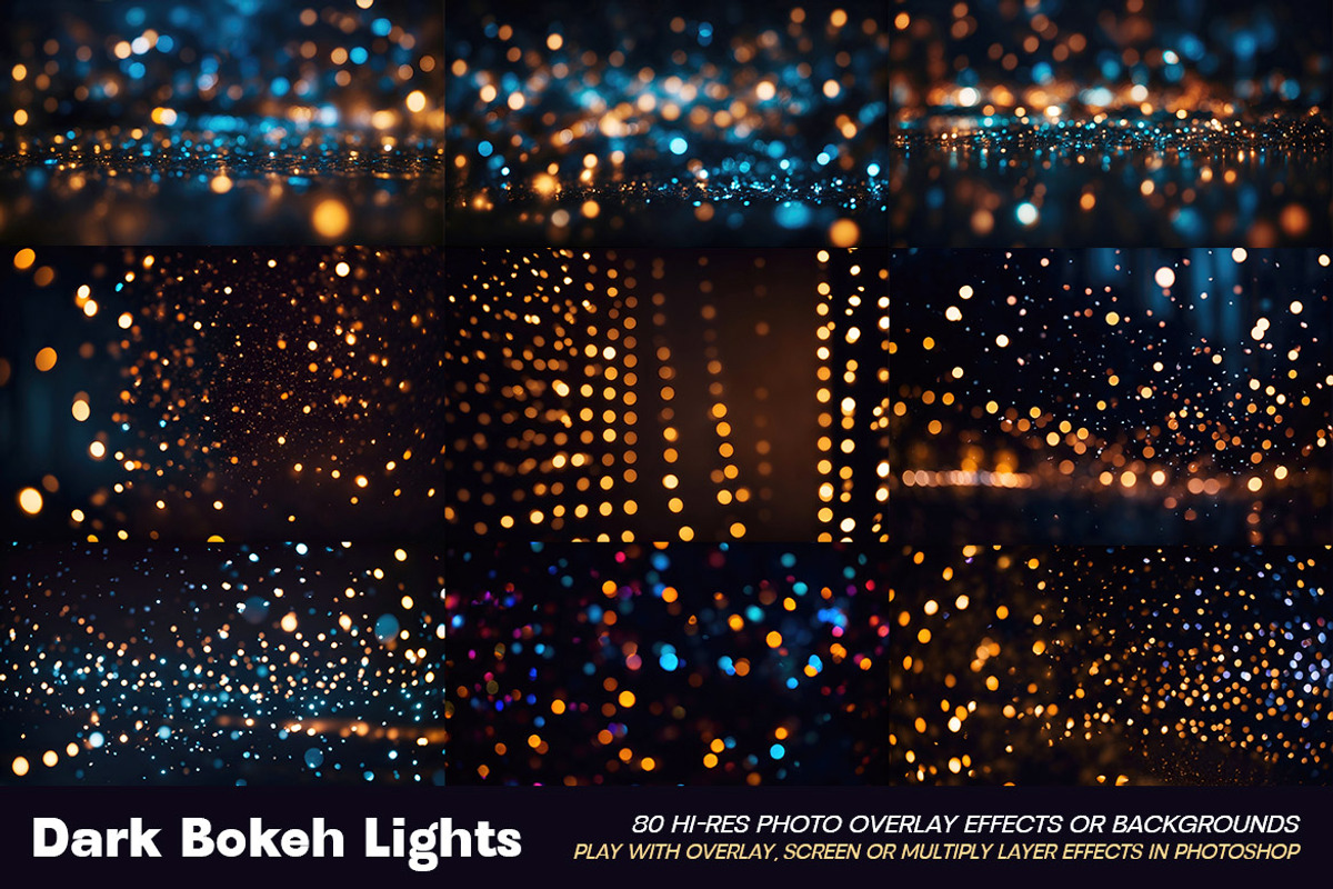 Dark Bokeh Photo Overlay Effects, a Background Graphic by Deeezy (Photo 14 of 14)
