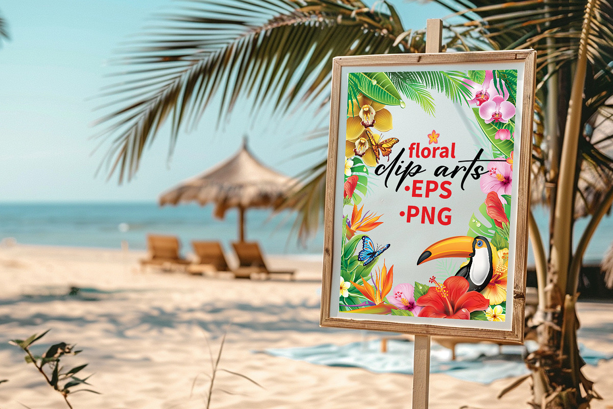 Tropical Frames and Borders, a Seasonal Illustration by ViktoriaARTprint (Photo 7 of 8)