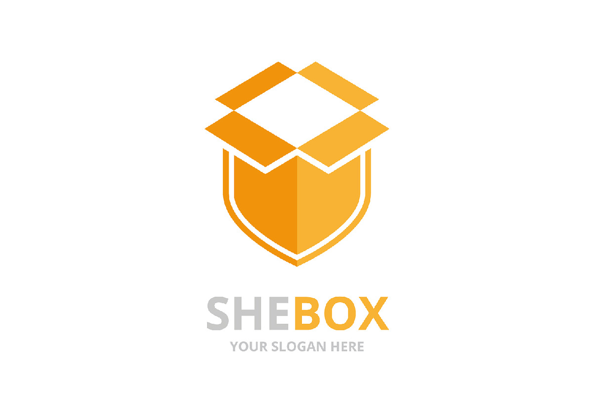 Vector box and shield logo, a Branding & Logo Template by GraphiShop