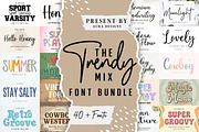 The Trendy Mix Font Bundle, a Handwritten Font by Aura Typeface (Thumbnail 1 of 17)