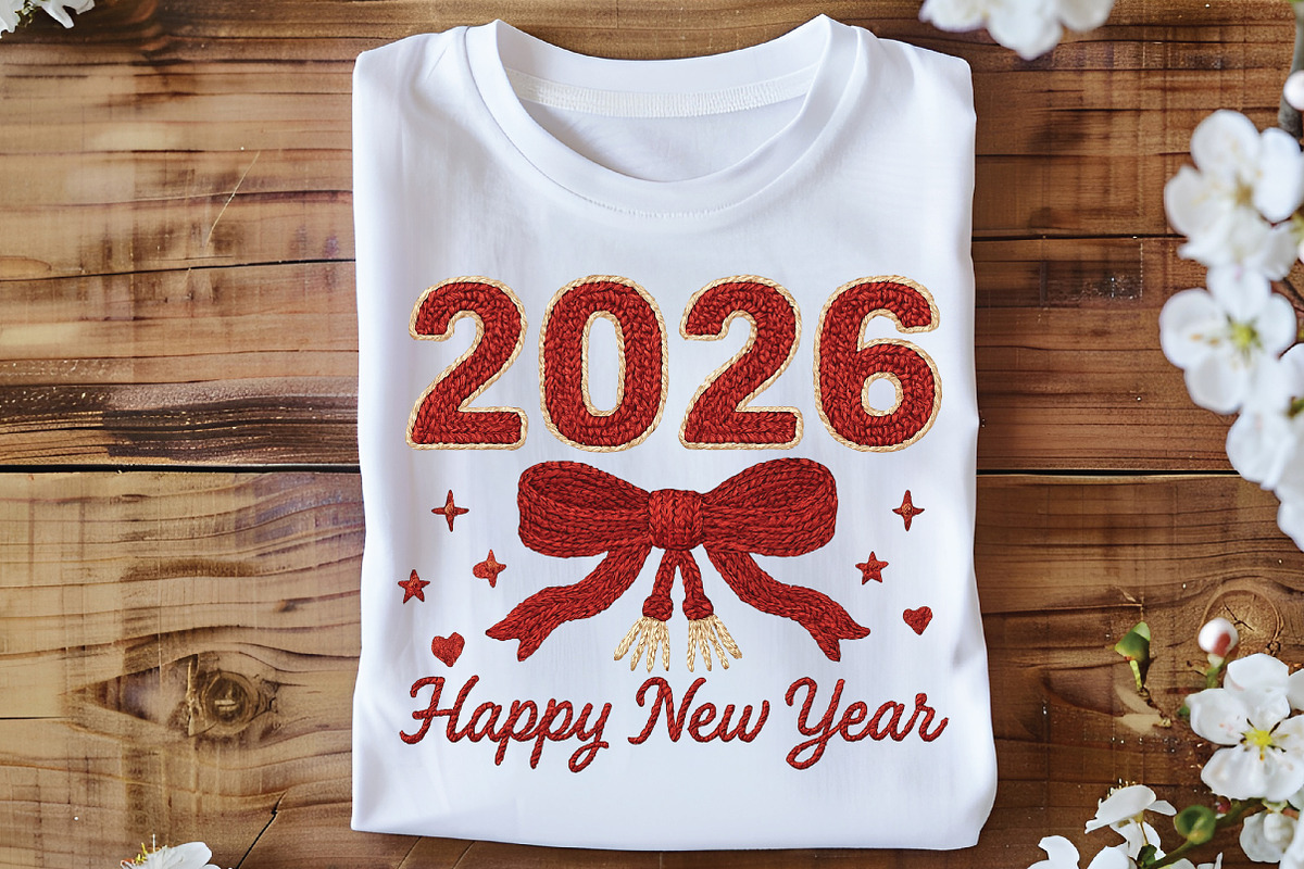 Knitted 2026 Happy New Year PNG, an Illustration by Black Bird Studio (Photo 2 of 8)