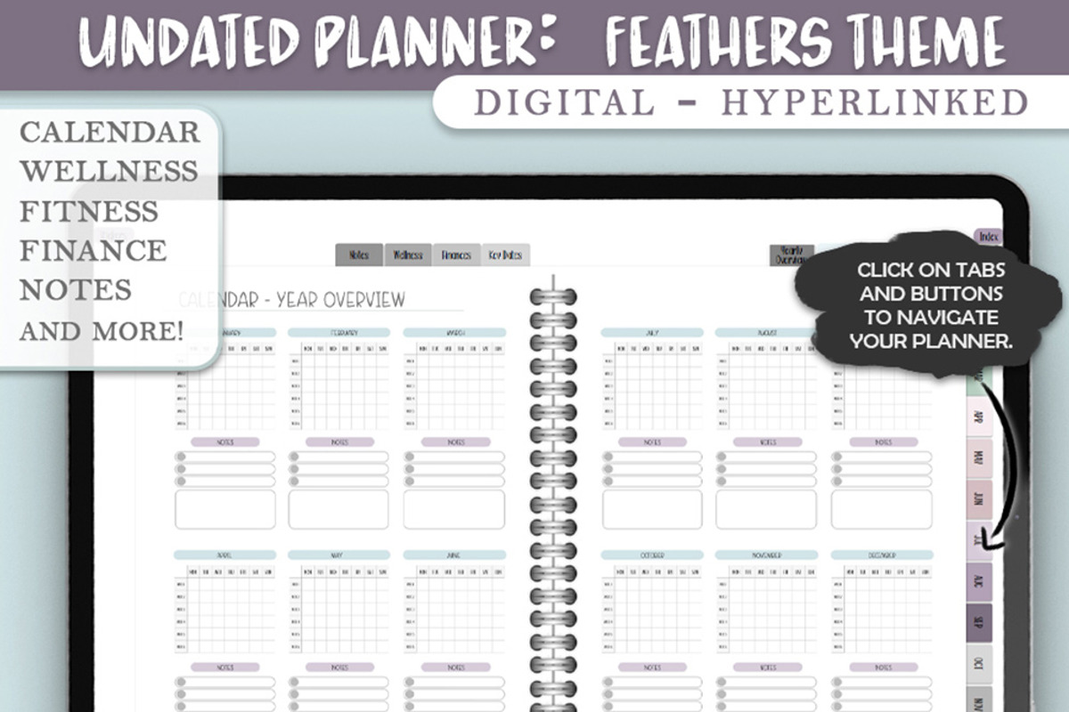Undated Minimalistic Digital Planner, a Stationery Template by Brenda Avila Designs (Photo 1 of 4)