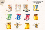 Boho Spring Easter Clipart Set, a Seasonal Illustration by IrenKlm (Thumbnail 6 of 6)