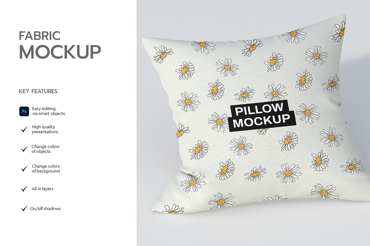 Fabric Cushion Pillow Mockup, a Merchandise Mockup by graphypix (Photo 2 of 4)