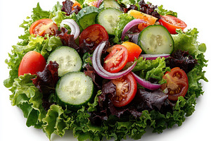 Fresh Green Salad with Tomatoes Cucu, a Food & Drink Photo by Pixeness Studio