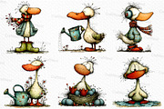 Cute Geese Clipart Sublimation, an Illustration by Craft Nest (Thumbnail 3 of 6)