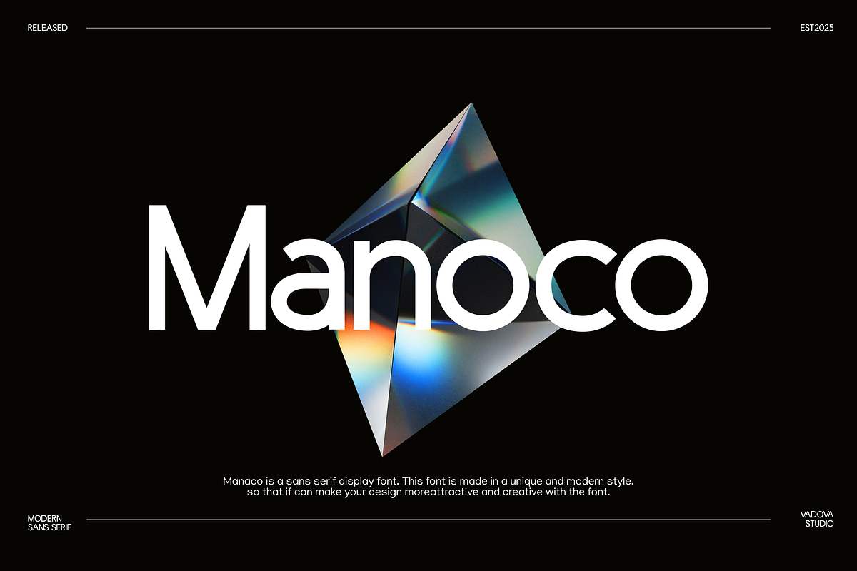 Manoco Modern Sans Serif Font, a Sans Serif Font by Vadovastd (Photo 1 of 7)