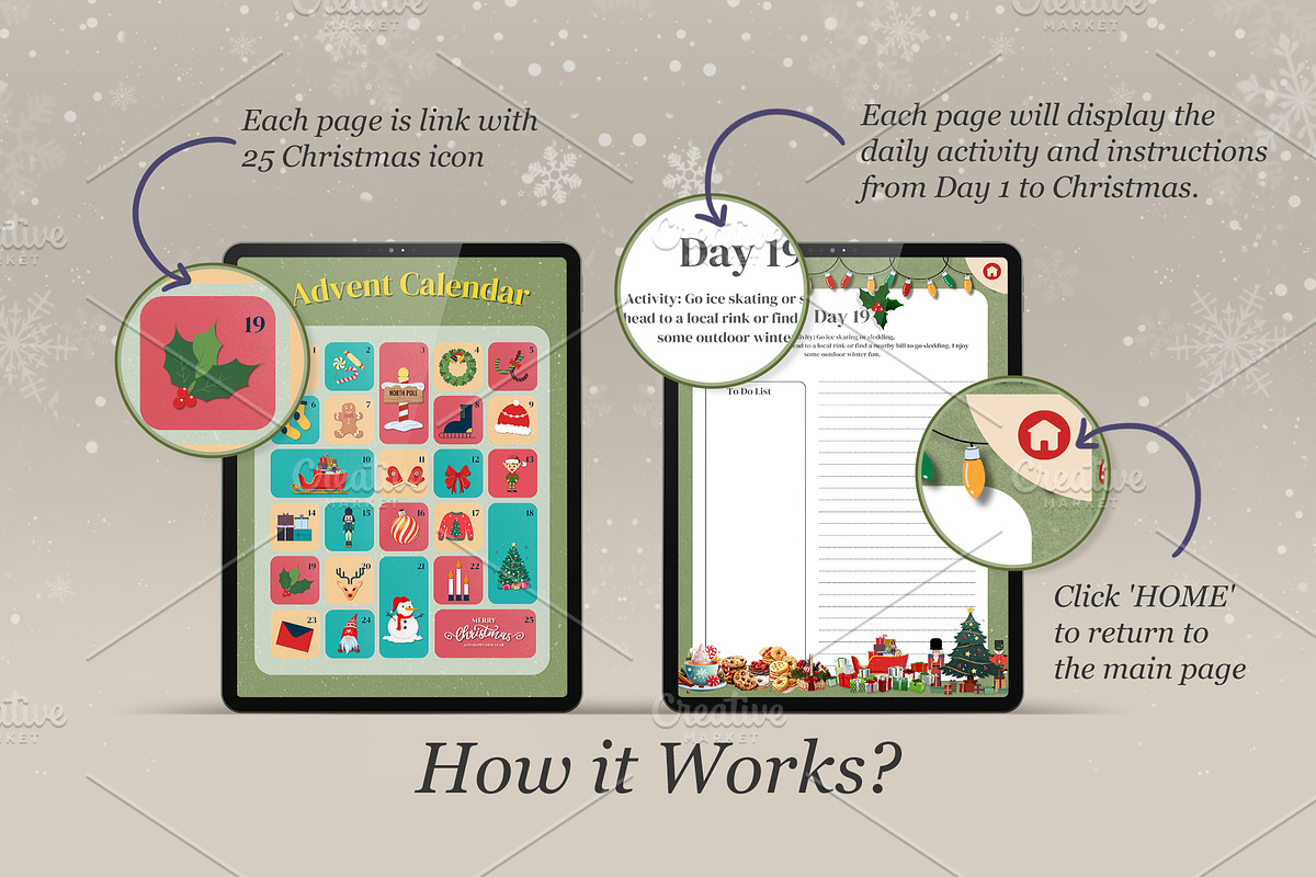 Digital Christmas Advent Calendar, a Templates & Theme by Oshin Design (Photo 3 of 4)