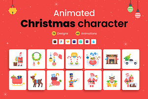 Animated Christmas Characters, a Duotone Icon by Prosymbols