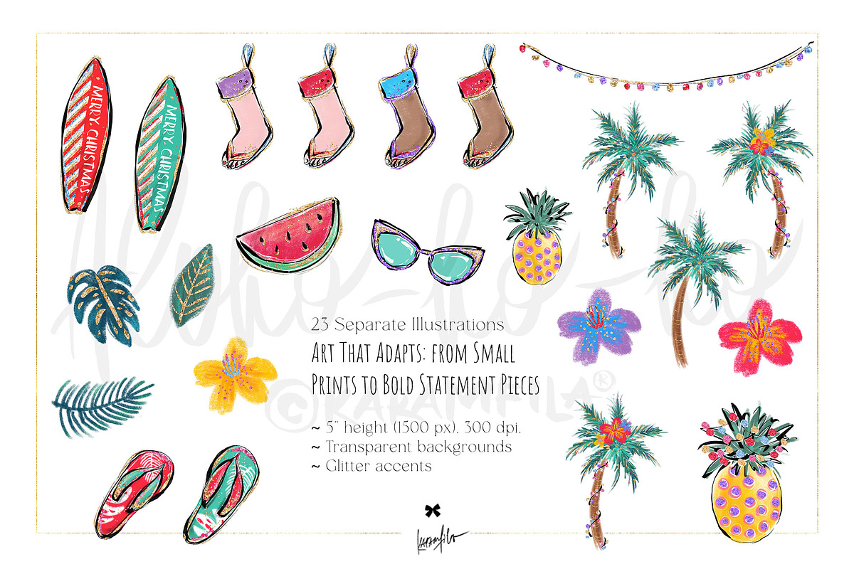 Tropical Santa Christmas PNG Clipart, a Seasonal Illustration by KaramfilaS (Photo 6 of 35)