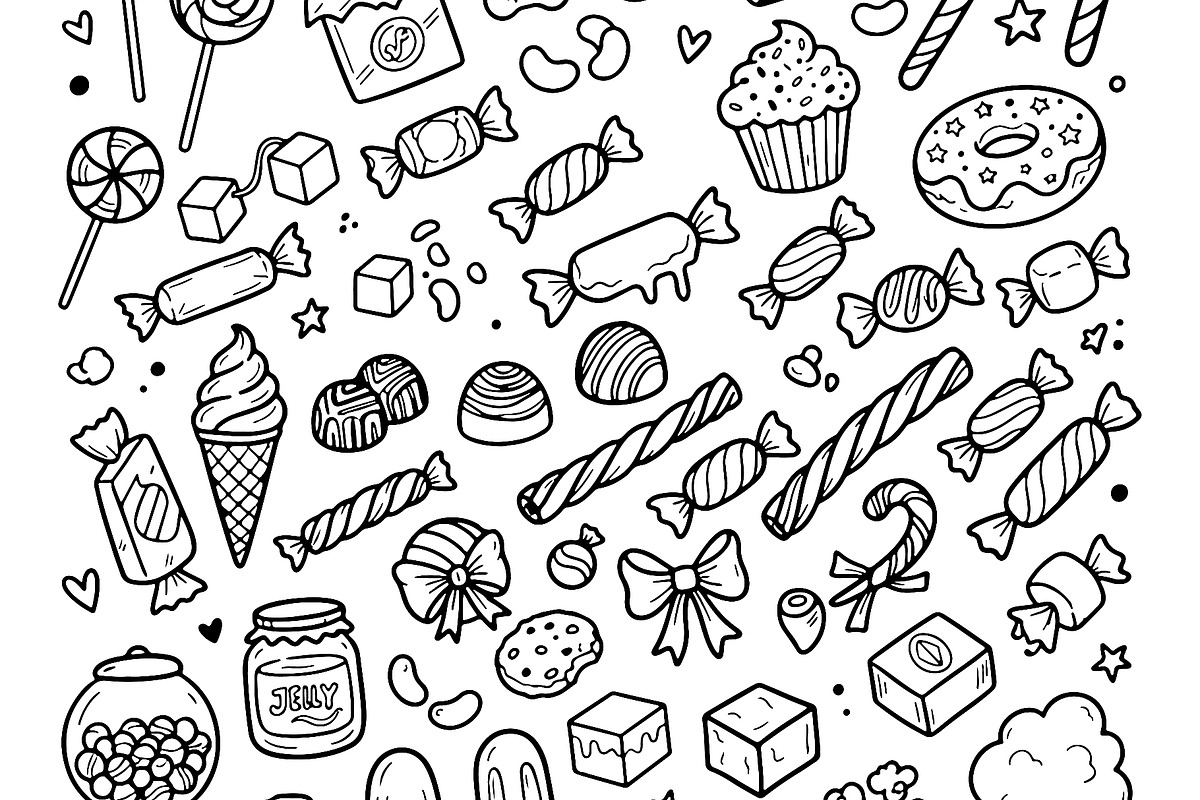Hand drawn candy collection. Doodle, an Object Illustration by Voodz_shop (Photo 2 of 3)