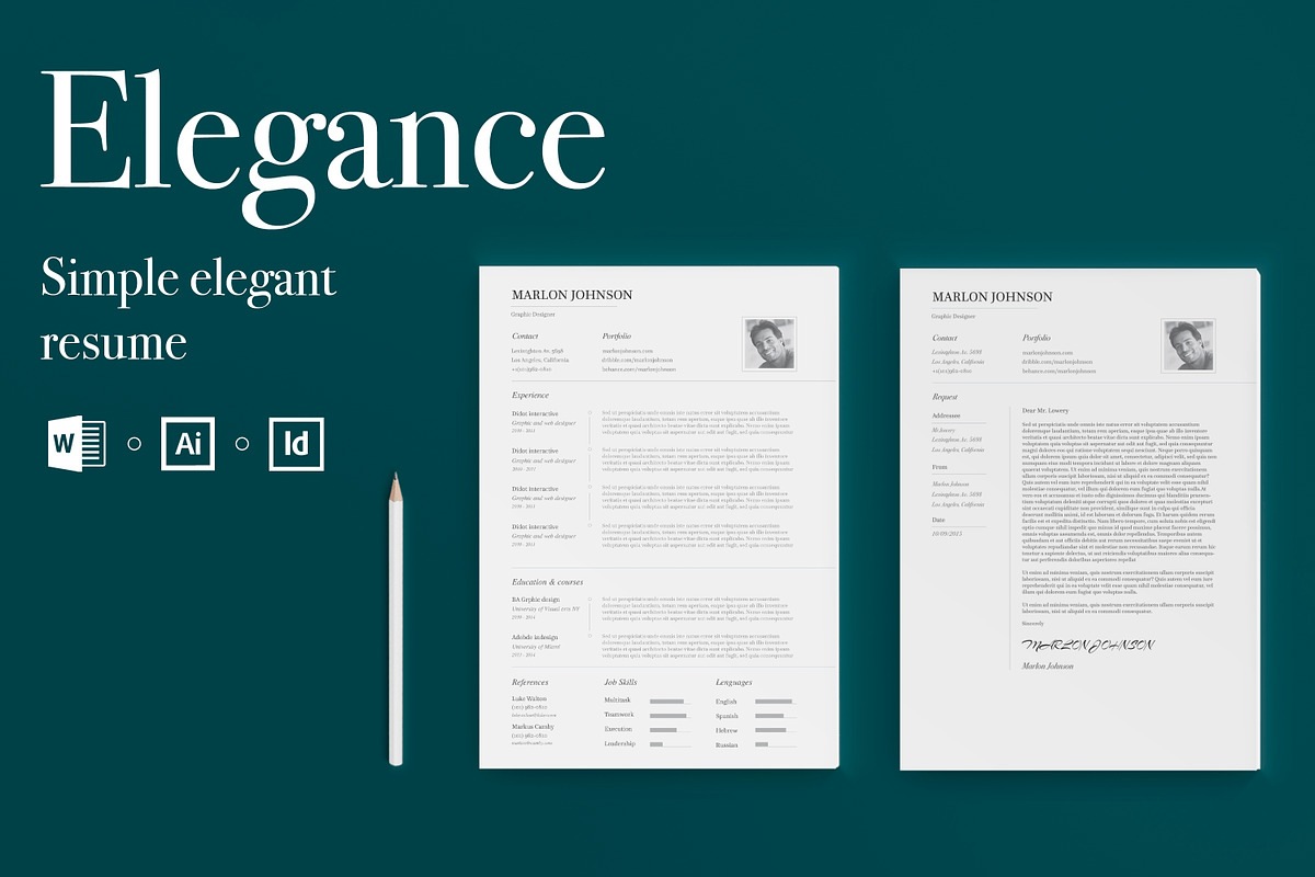 Elegance | Simple Elegant Resume, a Resume Template by Adam Raber (Photo 1 of 3)