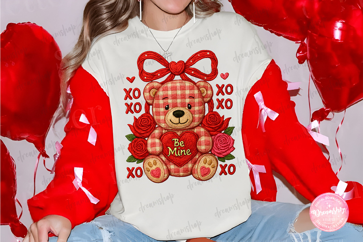 Coquette Valentine Teddy Bear PNG, an Illustration by CreationArt (Photo 3 of 6)