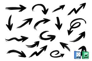 Black Brushstroke Arrows