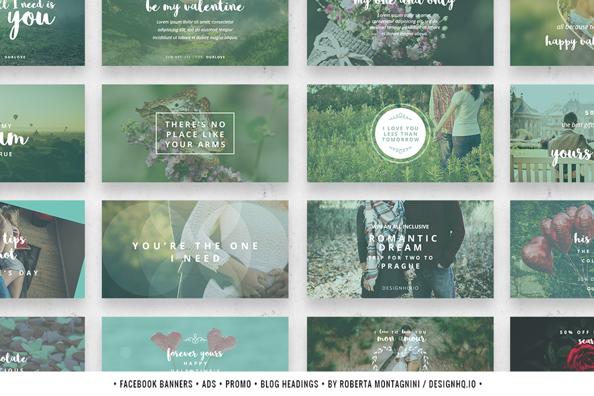 48 Social Media Templates - Romantic, a Social Media Template by DESIGN HQ (Photo 9 of 9)