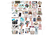 Summer Vacation Clipart Set, an Illustration by The GG Shop (Thumbnail 4 of 8)