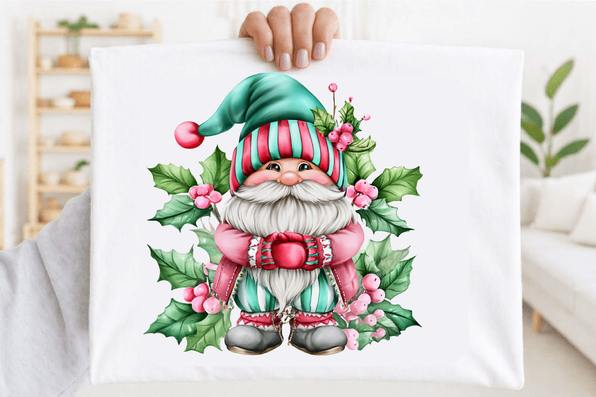 Christmas Gnome Clipart PNG Bundle, a Seasonal Illustration by SVGArt (Photo 4 of 4)